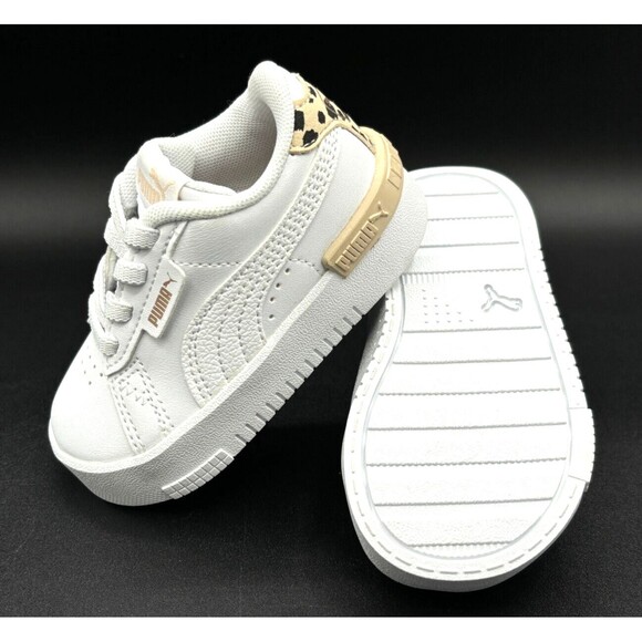 Puma Jada Animal Leopard Print Toddler Sneaker Size 5C White Granola Black NNB - Picture 7 of 16
